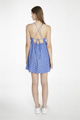 Ultramarine-Ditsy Strappy Mini-Dress