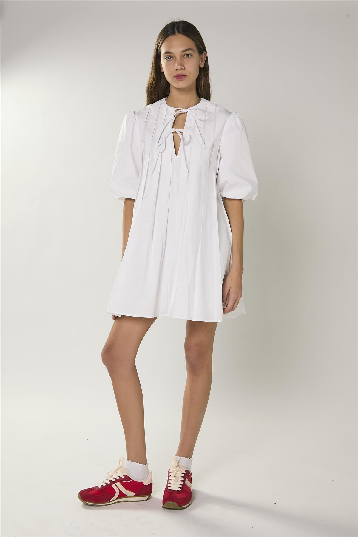 White Pleated Dress