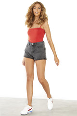 Tomato Sleeveless Tie Back Detail-Bodysuit