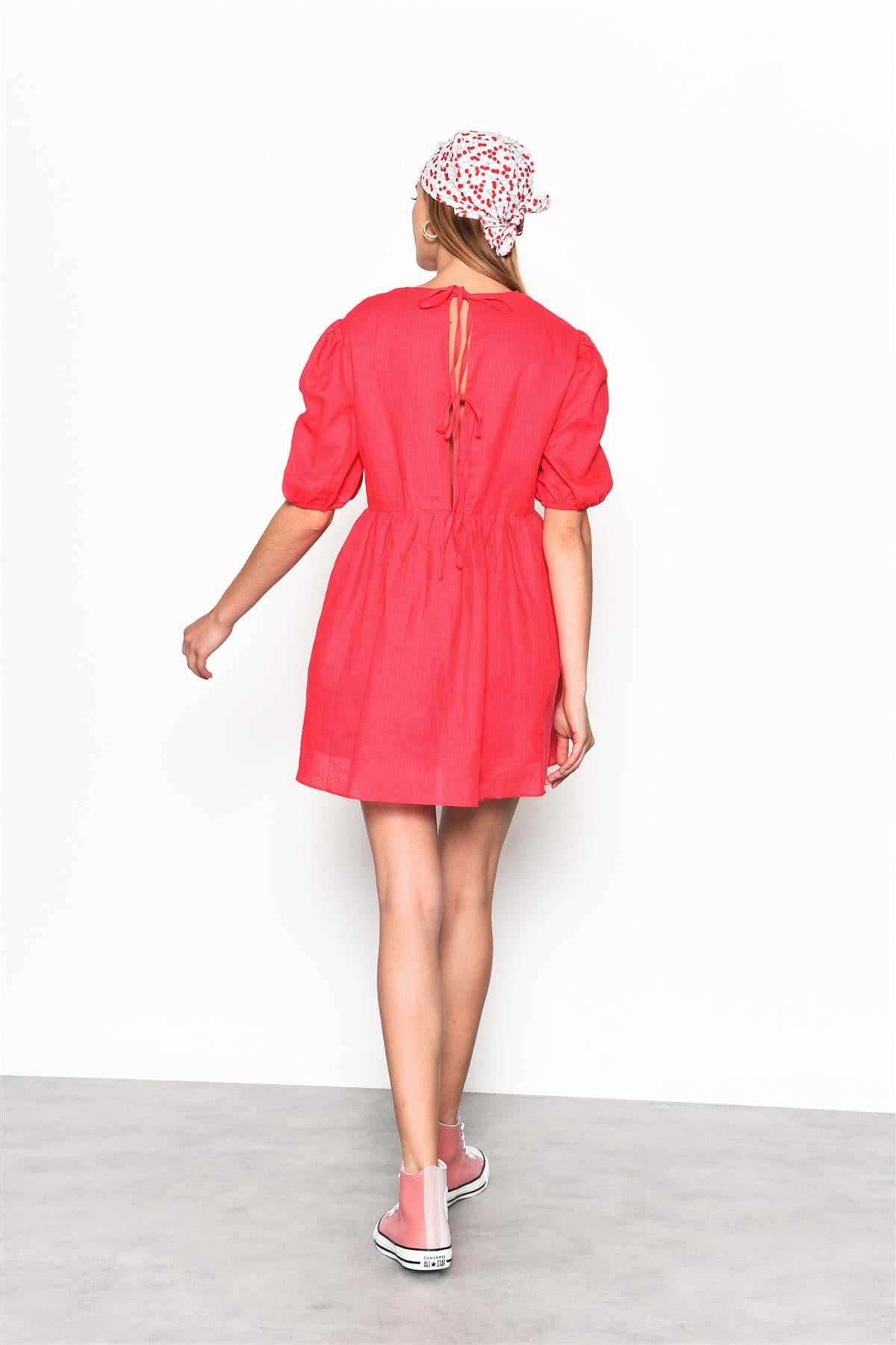 Azelea Puff Sleeve Skater Dress