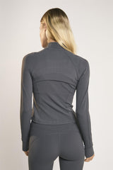 Signature Graphite-Grey Full-Zip-Long-Sleeve Jacket.