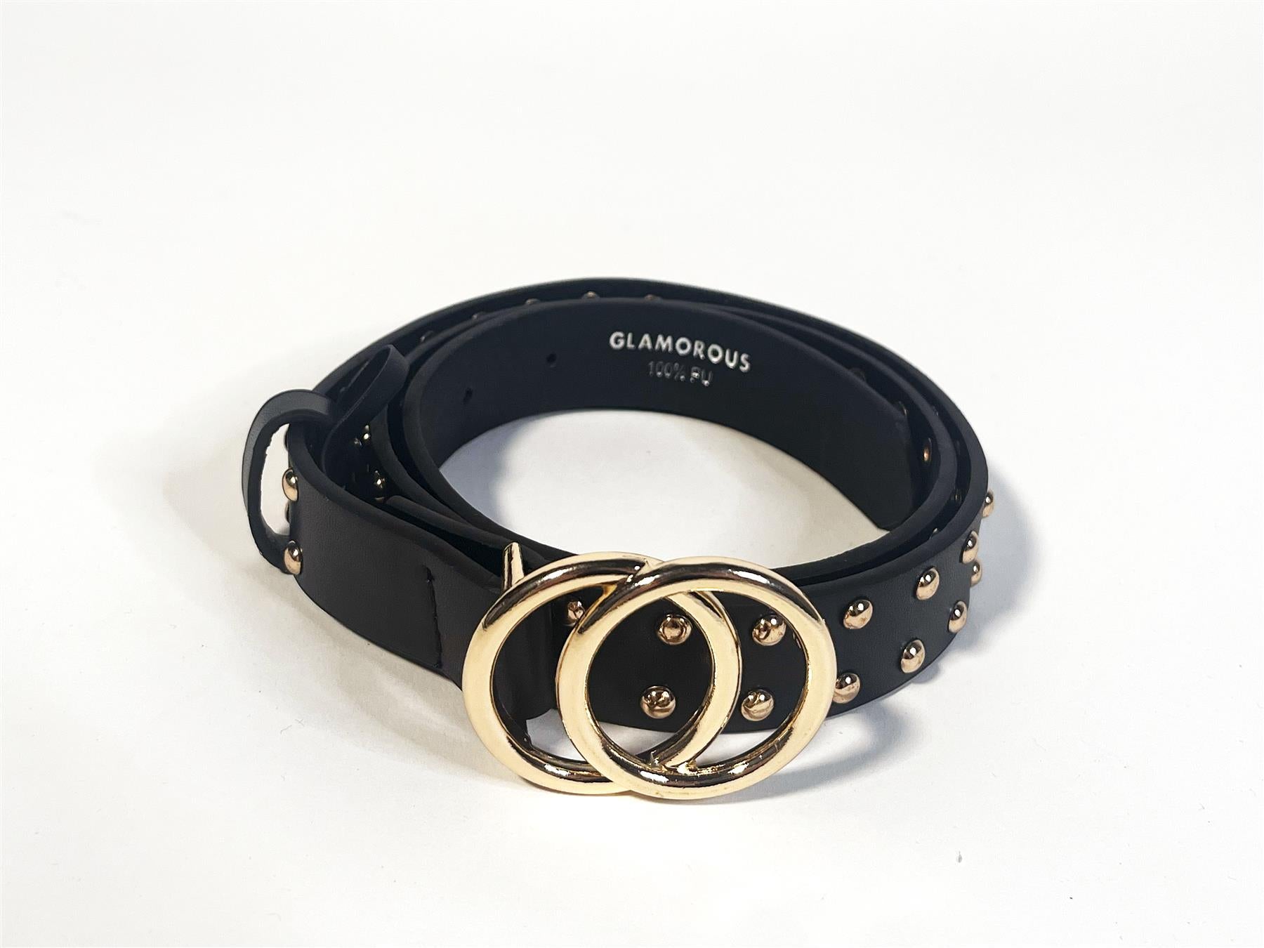 Black  Gold Studded-Belt