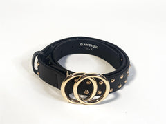 Black  Gold Studded-Belt