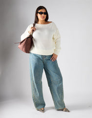Glamorous Curve Cream Knitwear Jumper