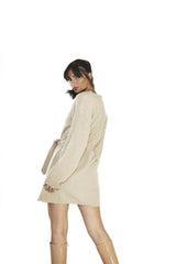 Ecru Tie Waist Jumper Dress