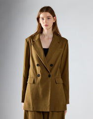 Olive Brown Button Detail Blazer