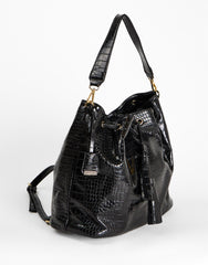 Black Drawstring Hobo Bag