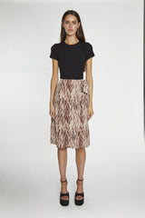 Brown Snake Wrap Skirt