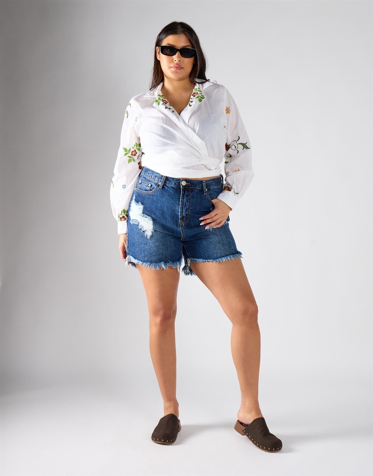 White Floral Blouse