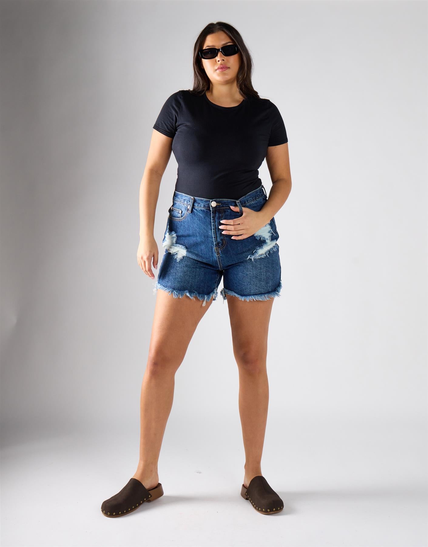 Dark Indigo Denim Shorts
