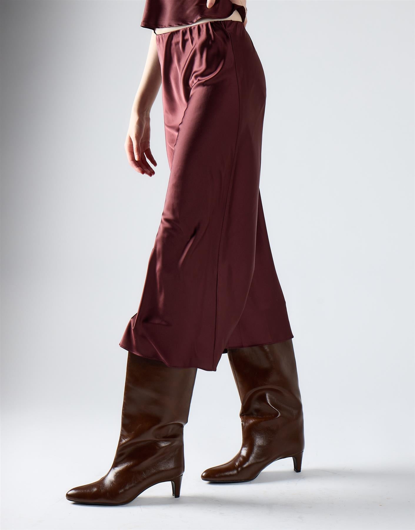 Oxblood Midi Skirt