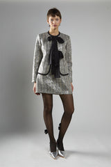 Black Sequin Tweed Mid-Rise Mini Skirt