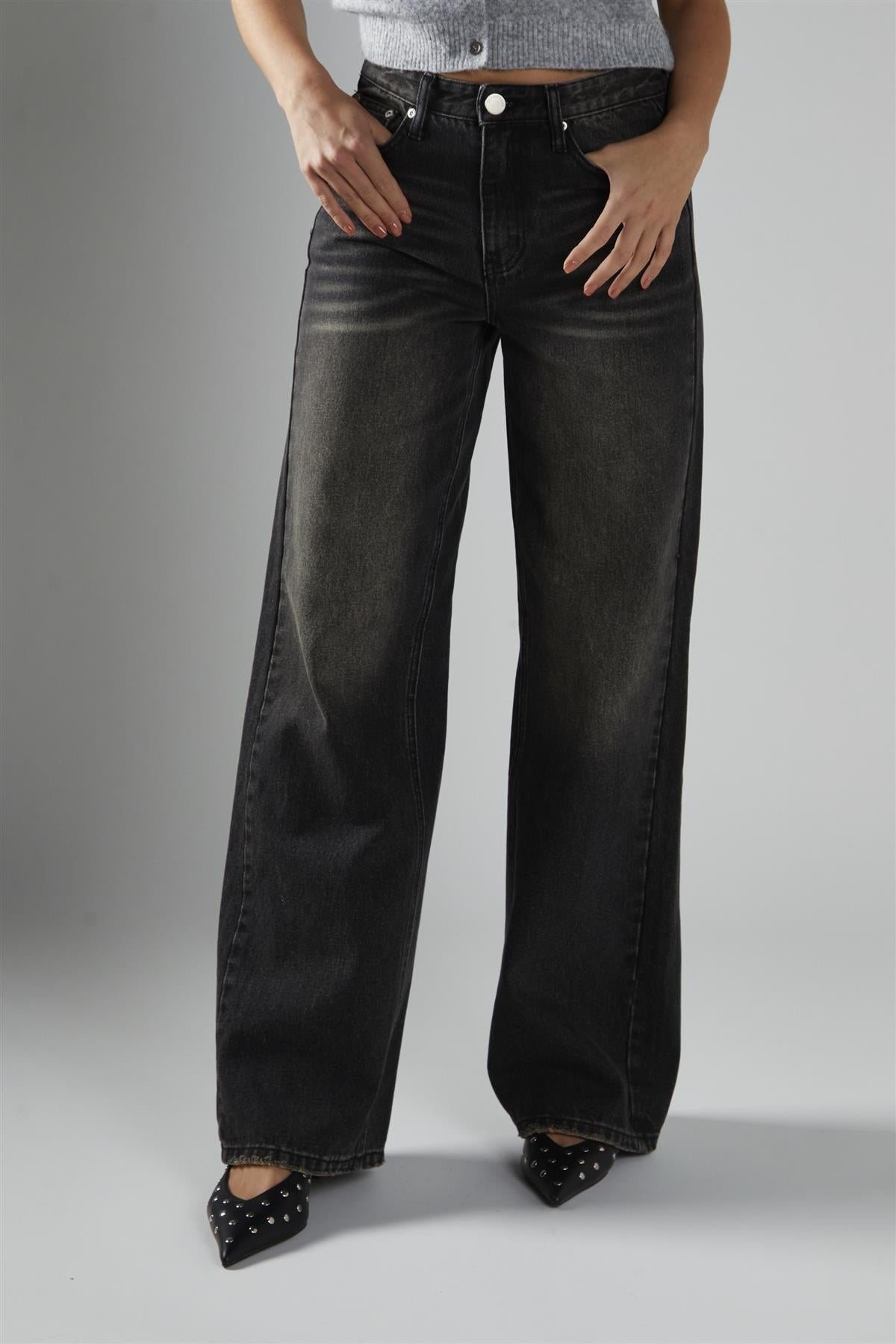 Jeans Wide-Leg Dirty Black