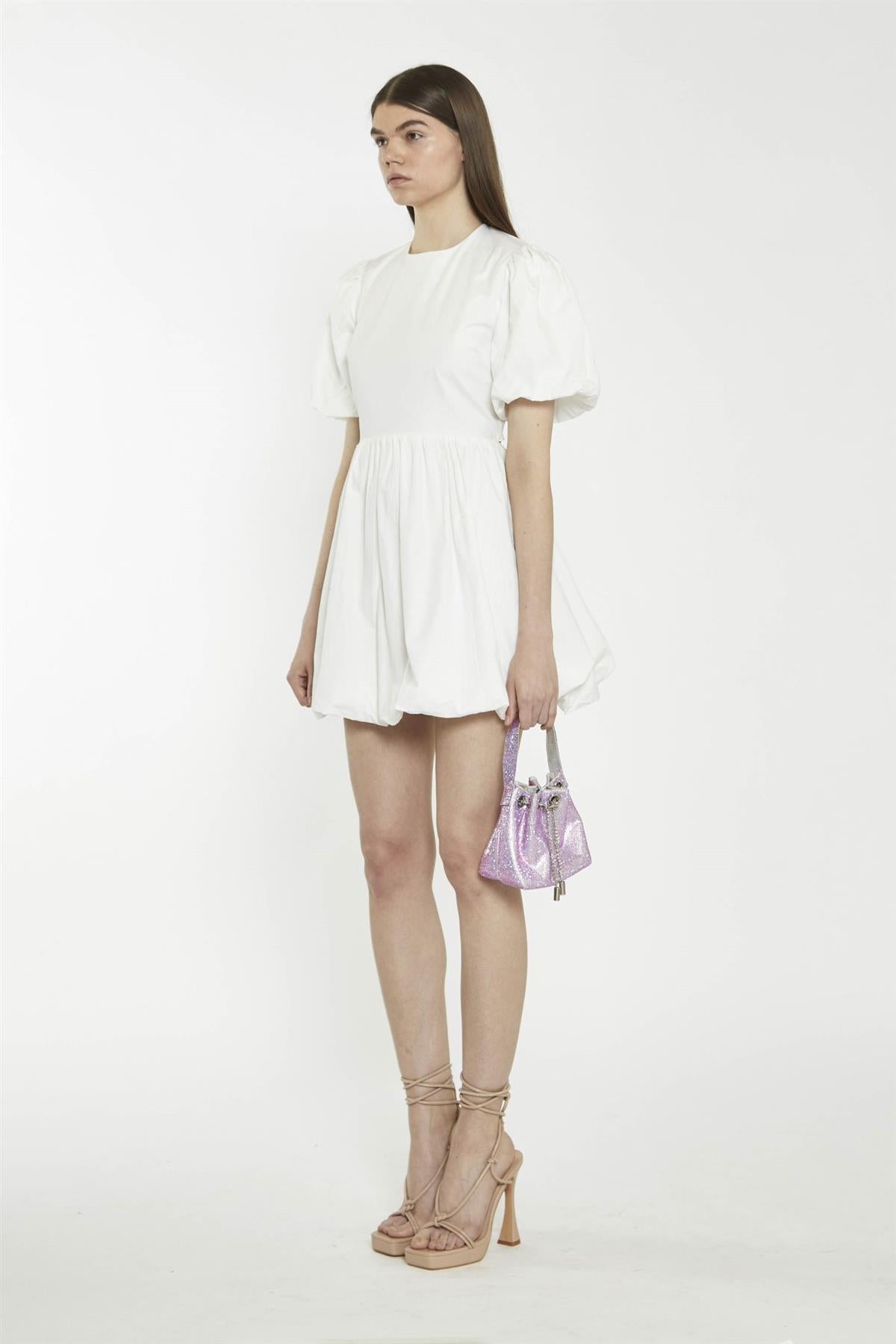 Off-White Open-Back-Skater Mini-Dress