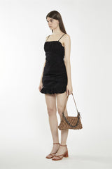 Black-Spaghetti-Strap Mini-Dress