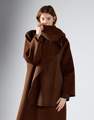 Rich Brown Scarf Long Coat