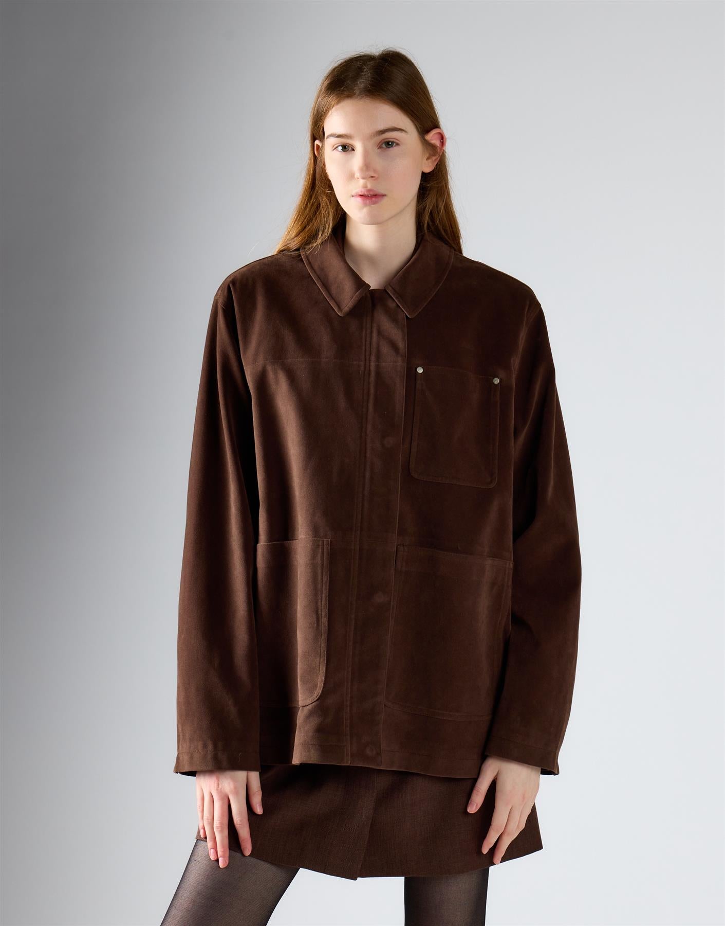 Chocolate Brown Oversized Shacket