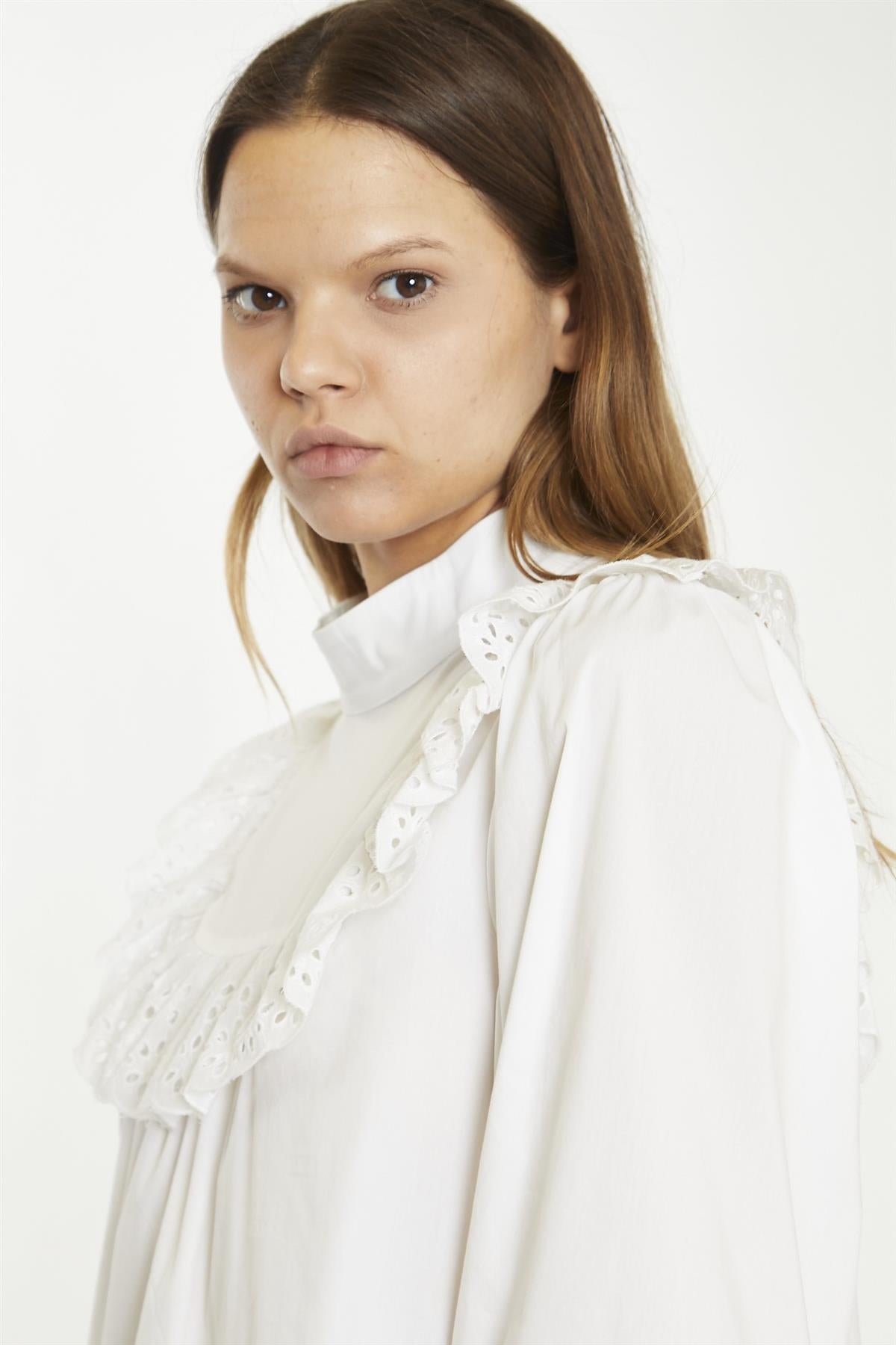 White collared Shirt Mini-Dress