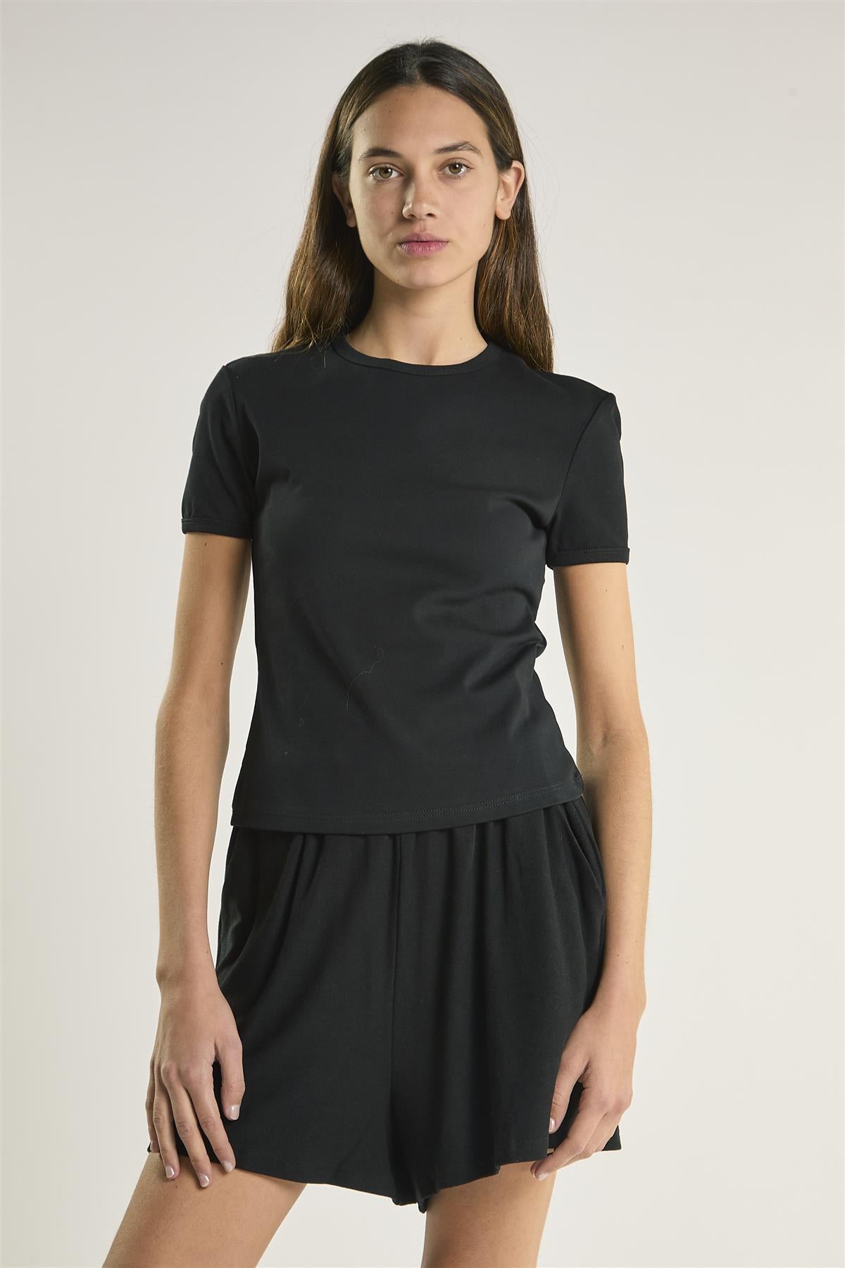 Black-Round-Neck-Top