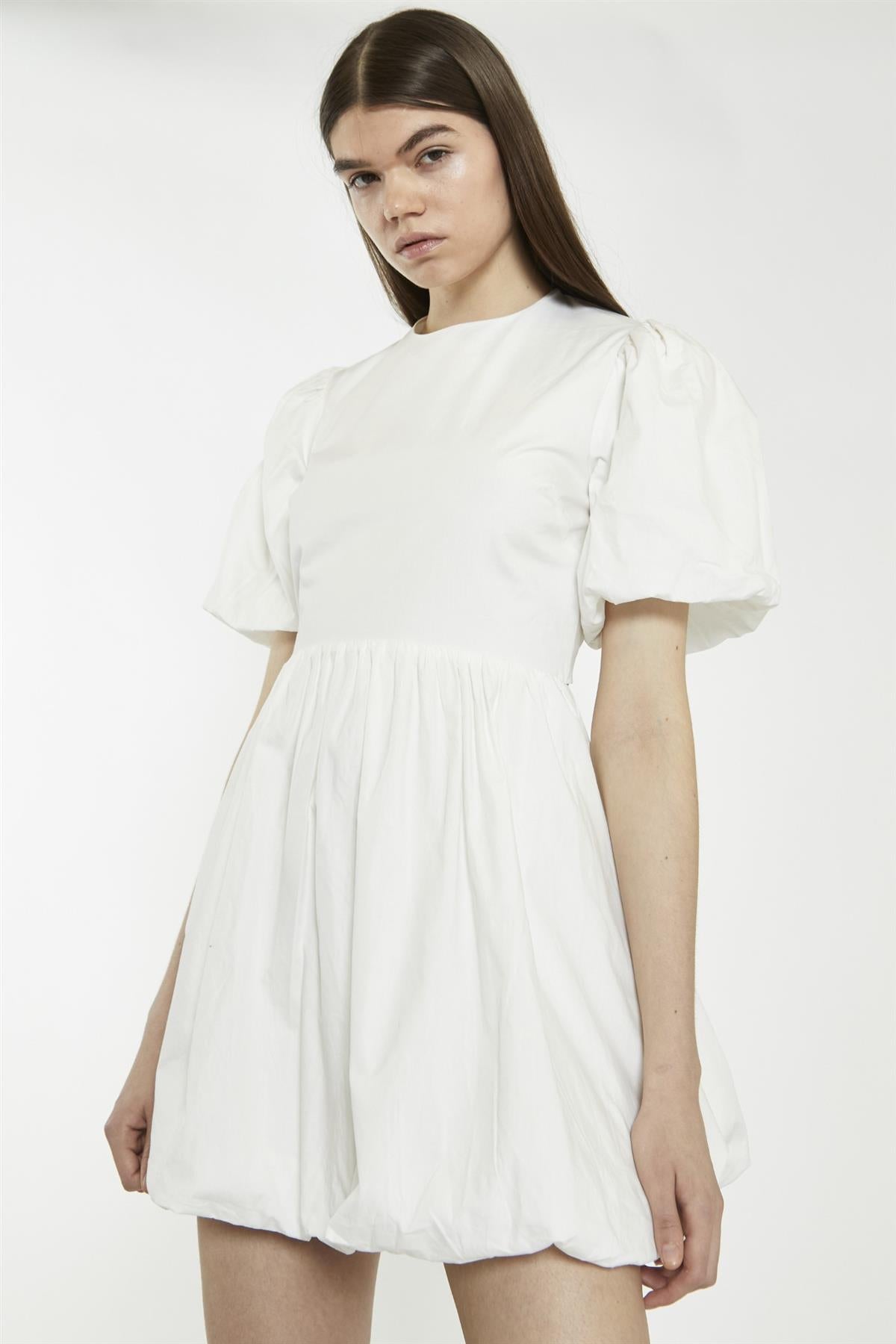 Off-White Open-Back-Skater Mini-Dress