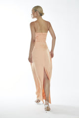Peach Spaghetti Strap Maxi-Dress