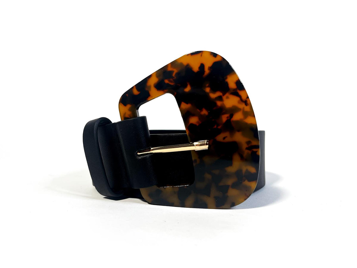 Black Tortoiseshell Buckle-Belt