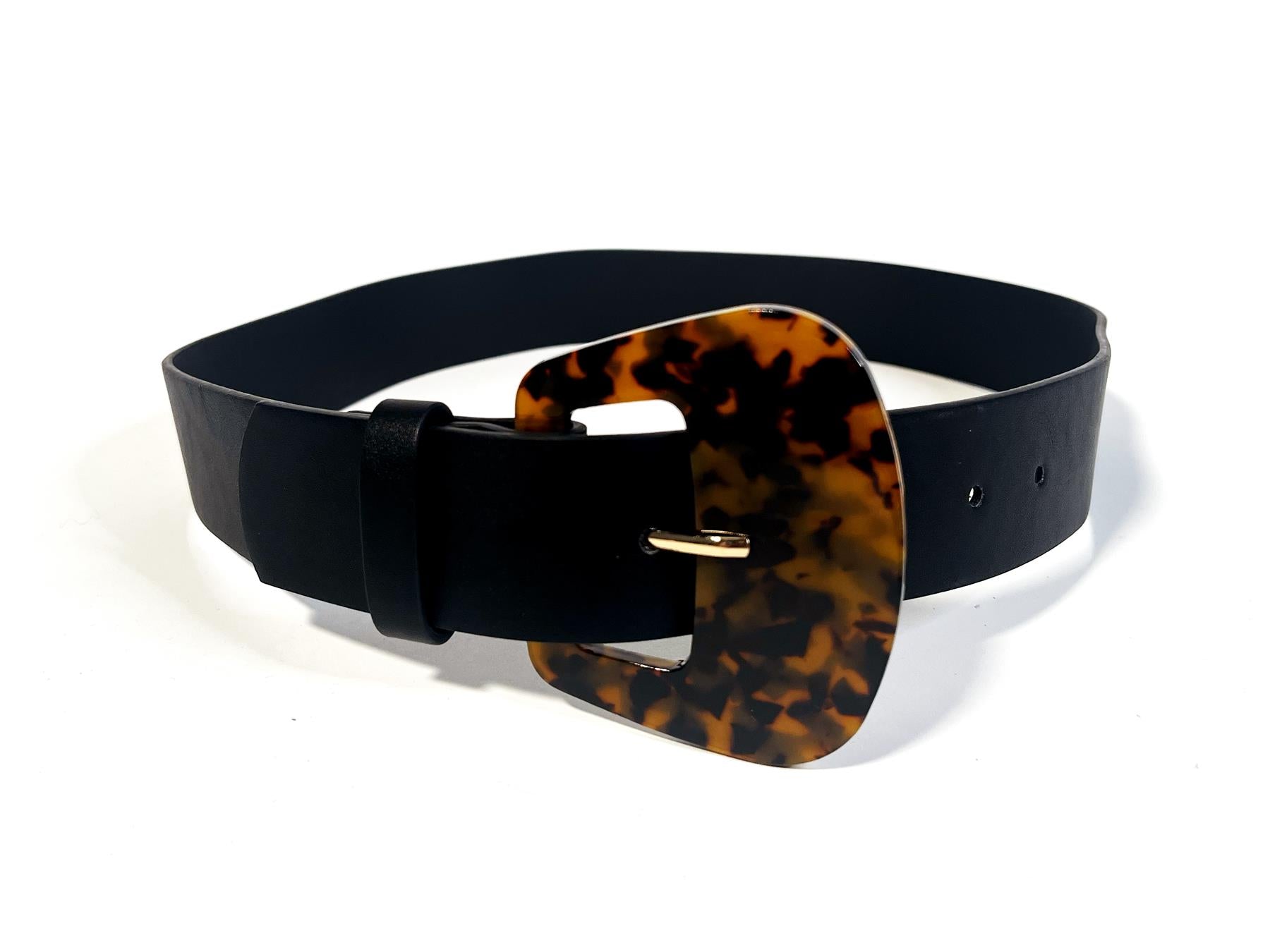 Black Tortoiseshell Buckle-Belt