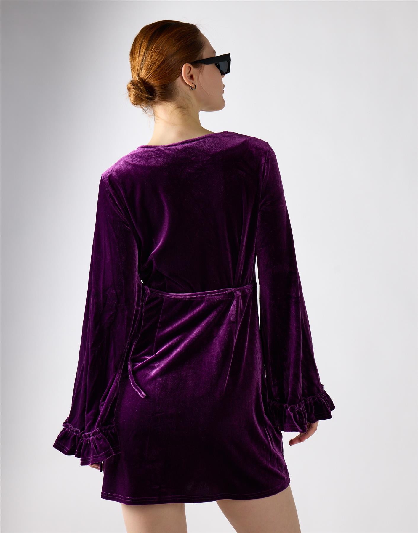 Wine Mini Wrap Dress