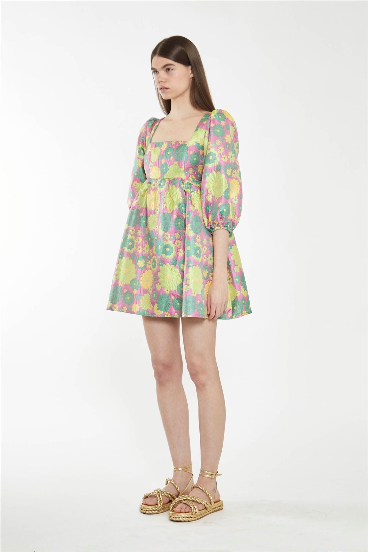 CK6940-PINK 60S FLOWER JACQUARD