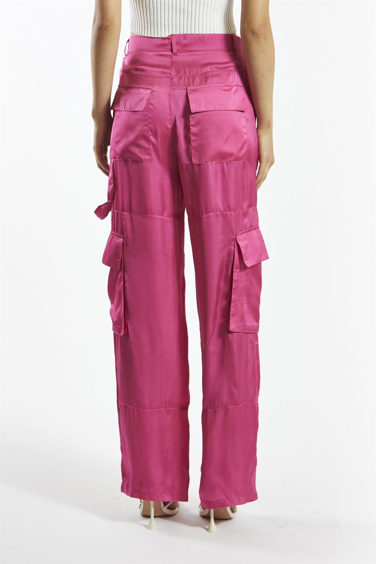 Bright-Pink Cargo Trousers
