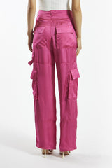 Bright-Pink Cargo Trousers