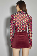 Claret Corduroy Mini Skirt