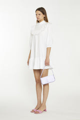 White collared Shirt Mini-Dress