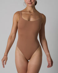 Agon Tan Scoop-Neck Bodysuit