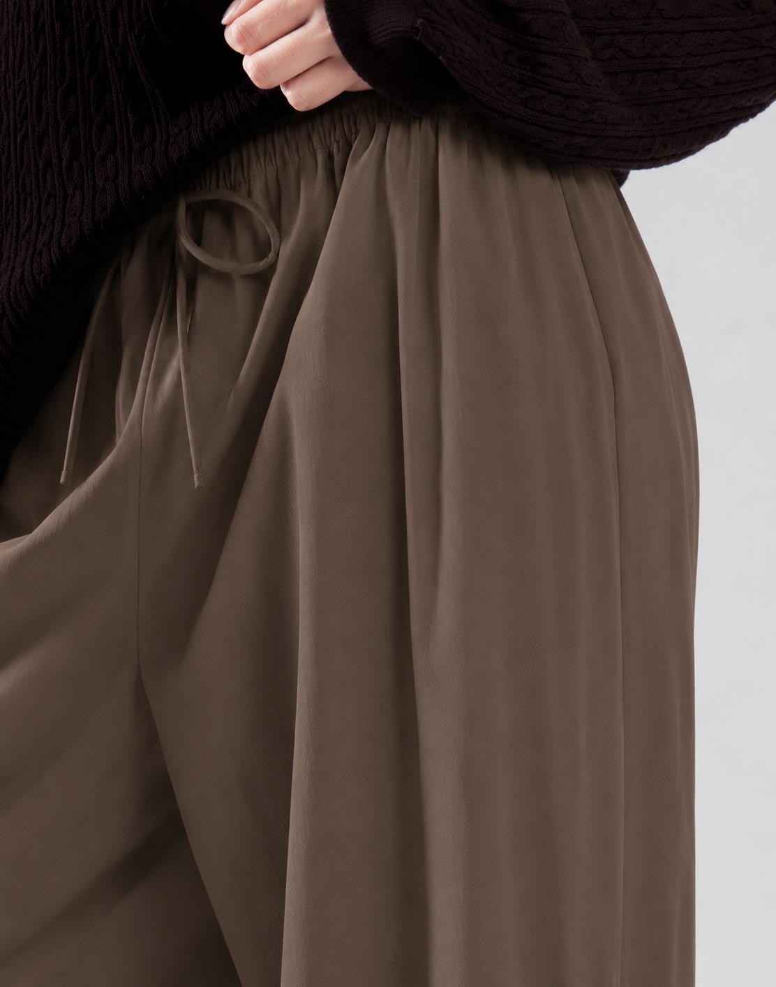 Smoke Brown Wide Leg Trousers