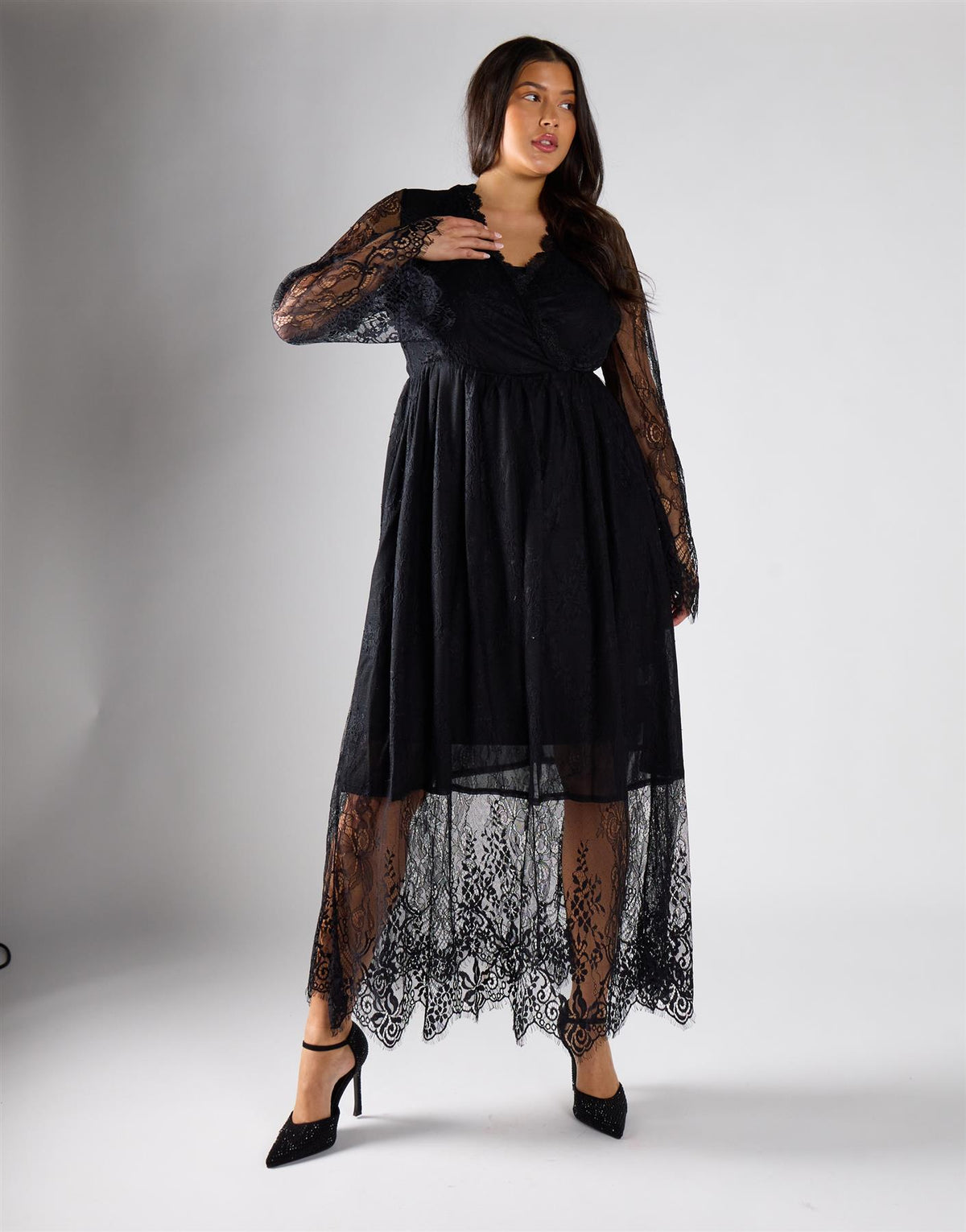 Glamorous Curve Black  Maxi Dress