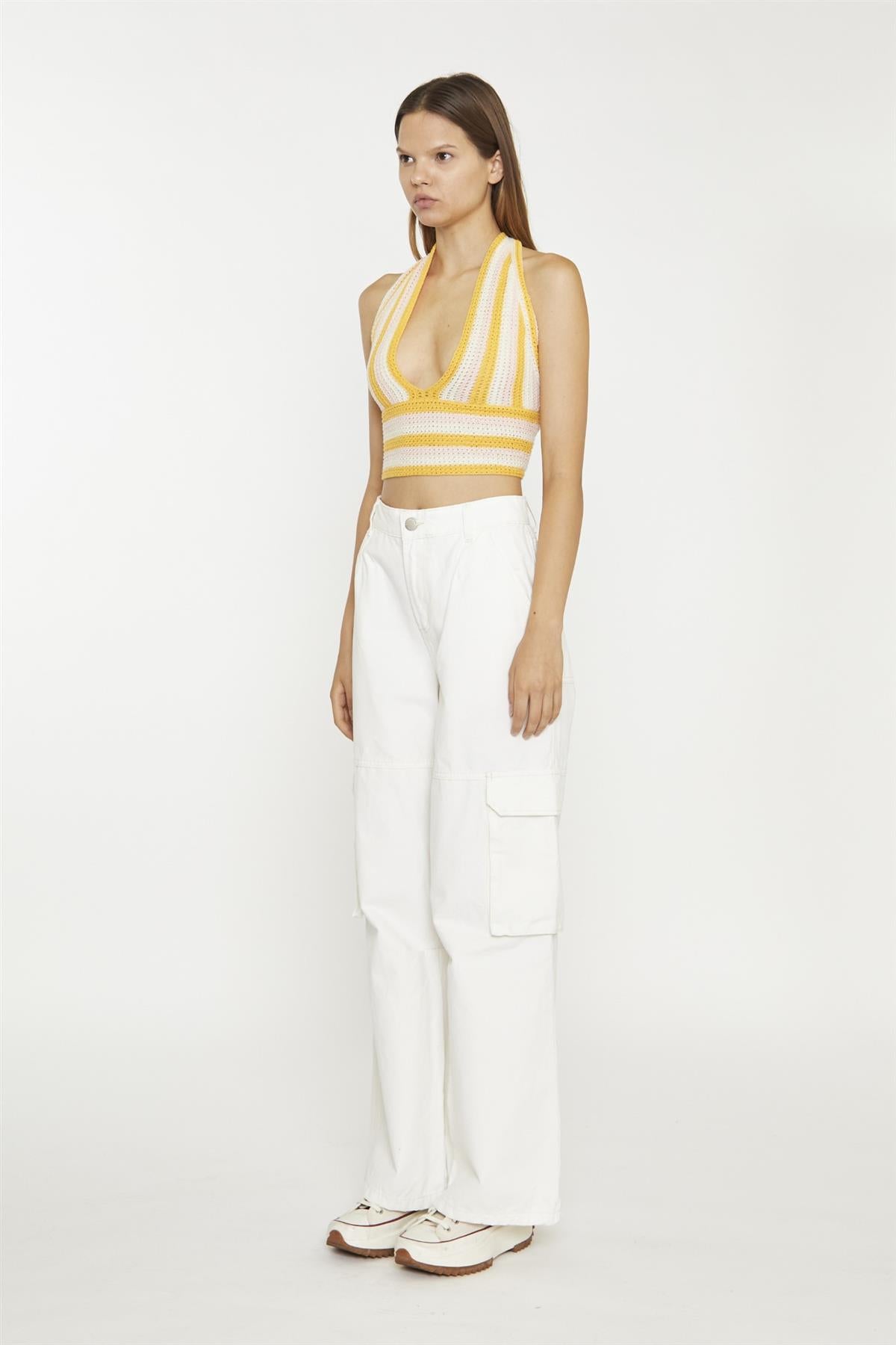 Off White Cargo High-Waist-Trousers