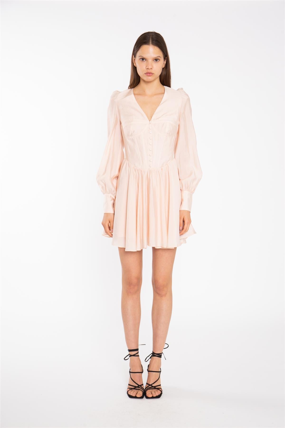 Light-Peach Corset Mini-Dress