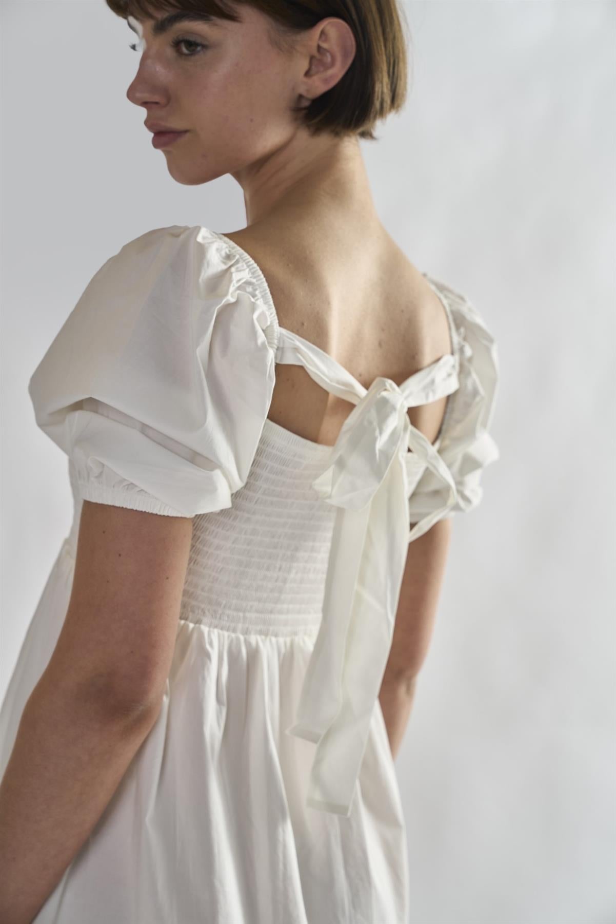 Off-White Square-Neck Mini-Dresses