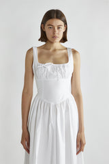 White  Skater Midi-Dress