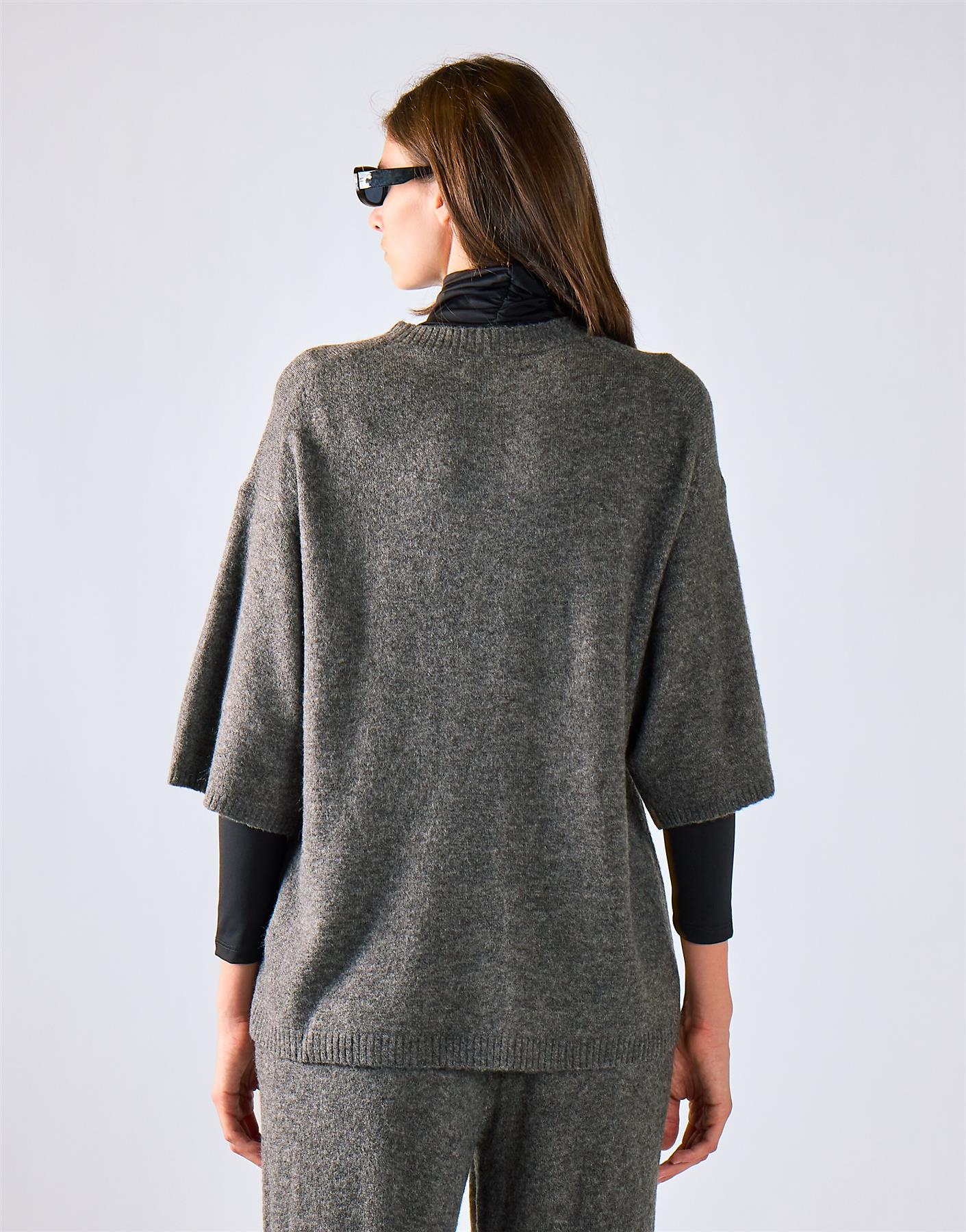 Charcoal Knitted Tee