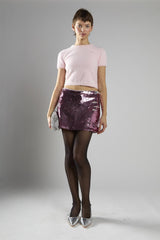 Light-Pink Short-Sleeve Crop-Jumper