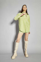 Pistachio Corduroy Button Front Shirt