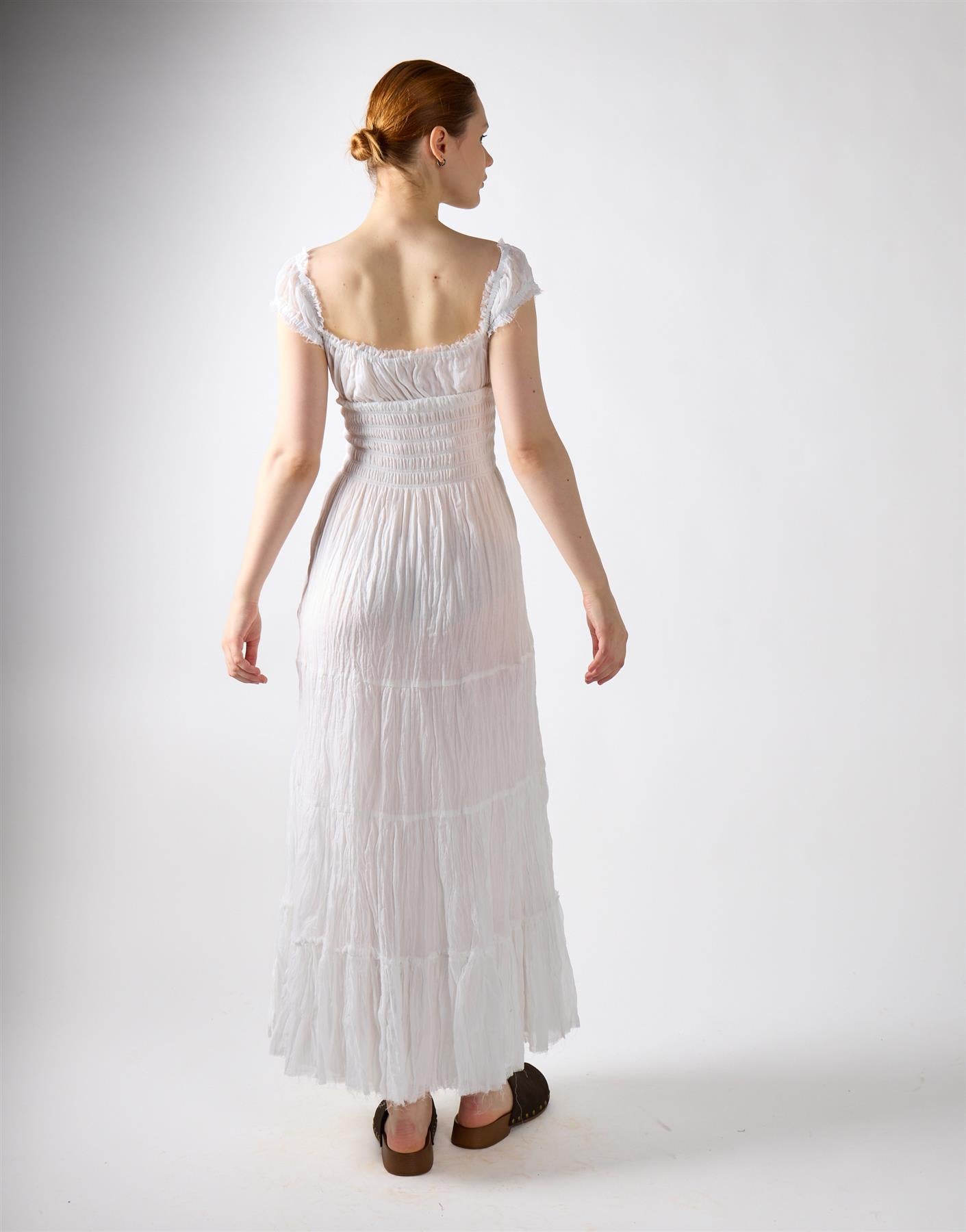 White Tiered Maxi Dress Maxi Dress