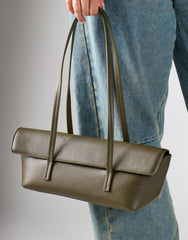 Rectangle Flap Shoulder Bag - Olive