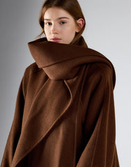 Rich Brown Scarf Long Coat