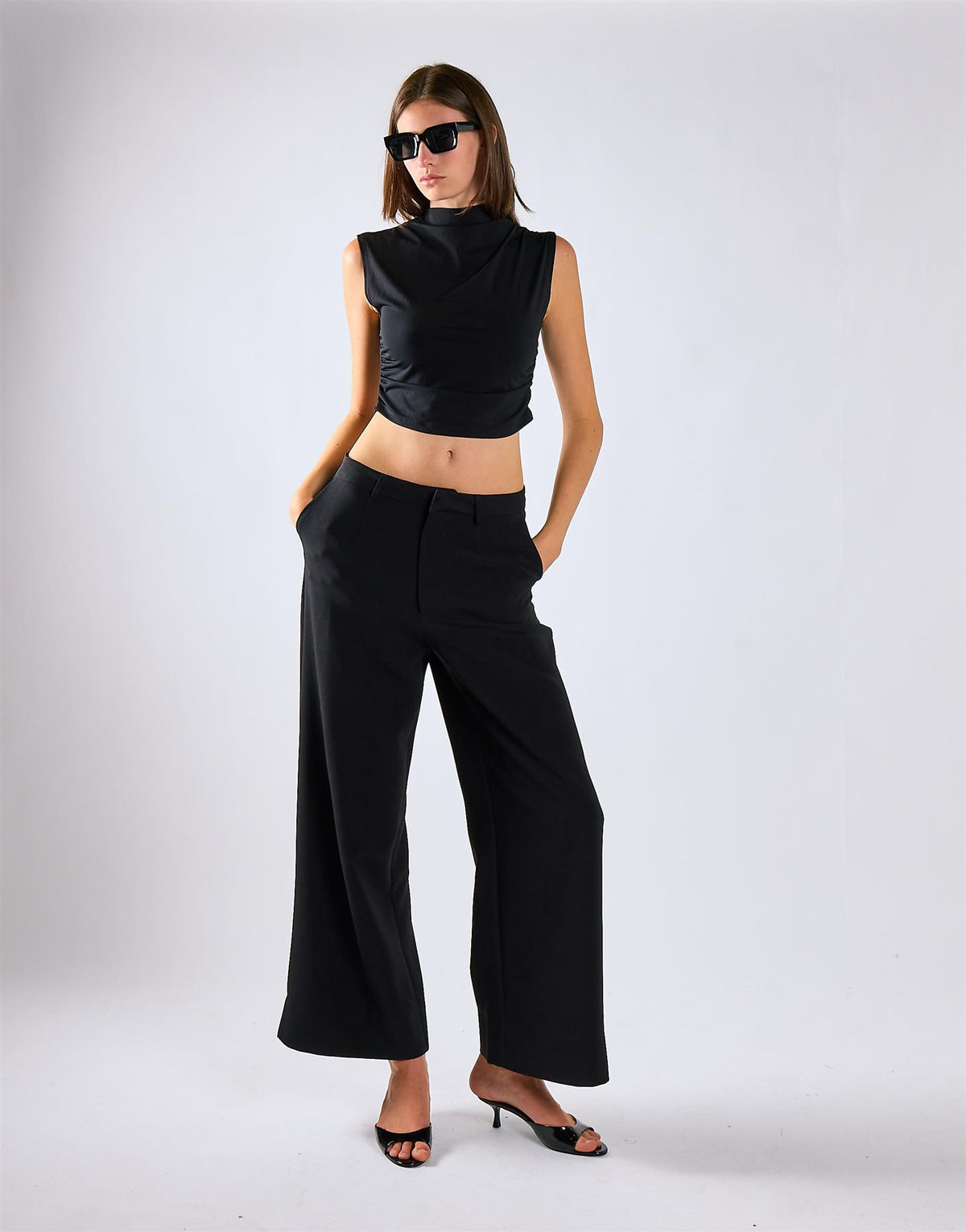 Black Wide Leg Trousers