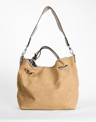 Beige Slouchy Convertible Shoulder Bag