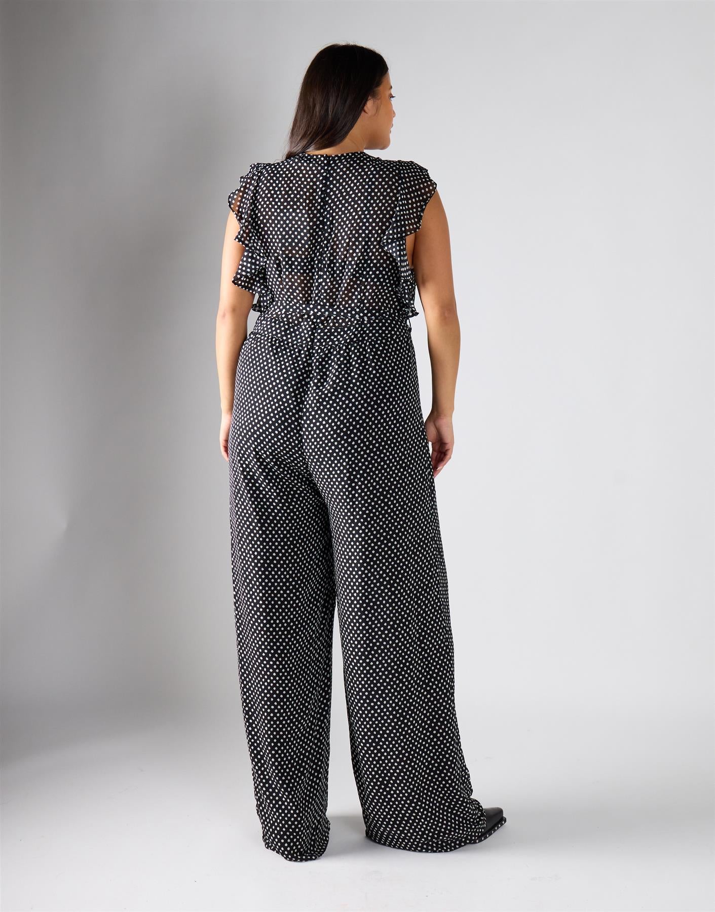 Glamorous Curve Black Blur Dot Jumpsuit
