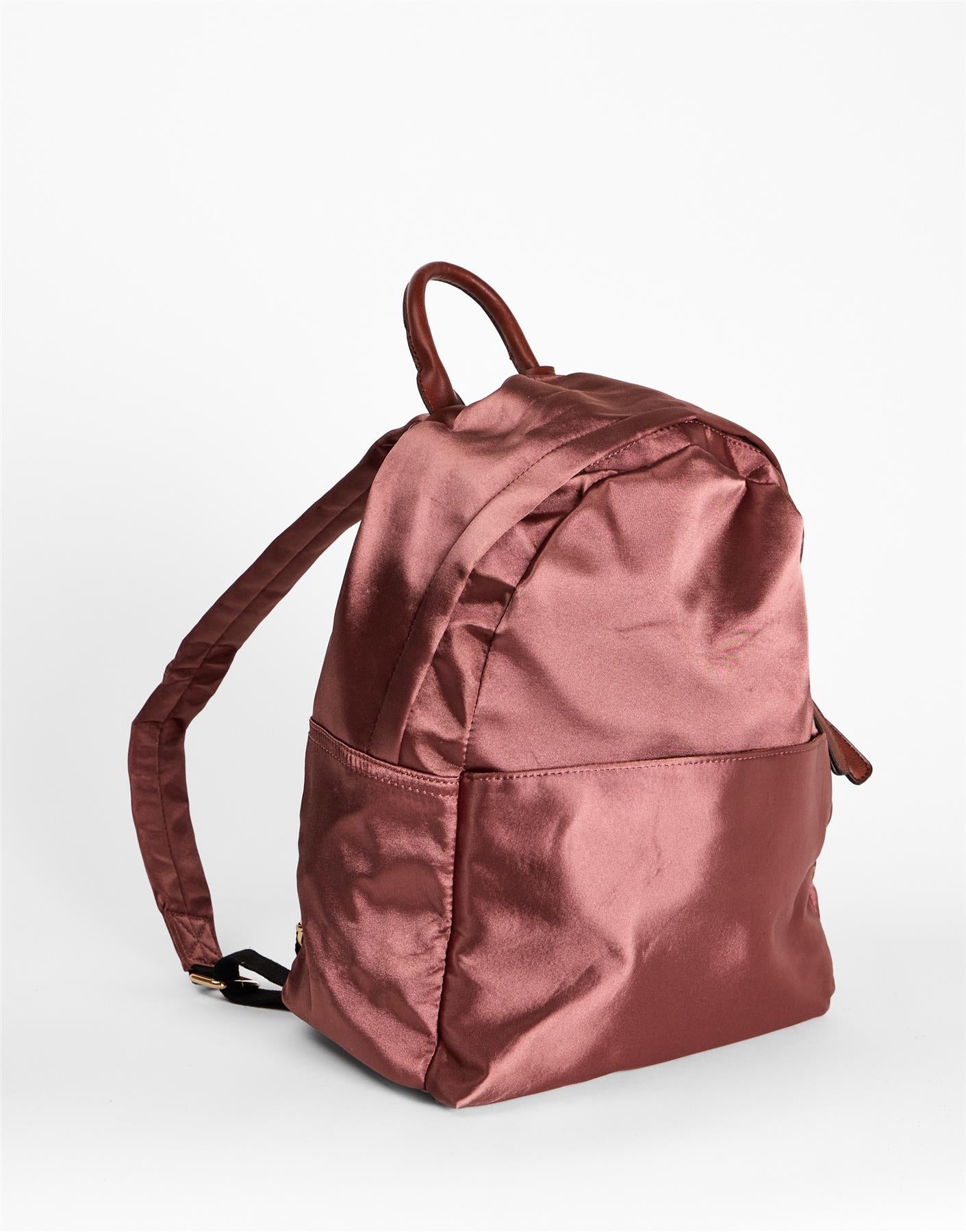 Brown Satin Everyday Backpack